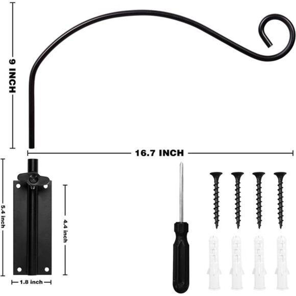 Hanging Plant Bracket, Iron Plant Hanger with Screwdriver - Picture 3 of 7